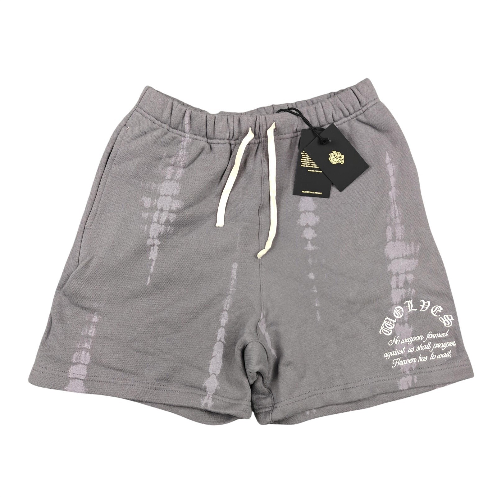 Darc Sport Sweat Shorts Mens Medium Gray Fleece Tie Dye Wolves Nirvana Serpent
