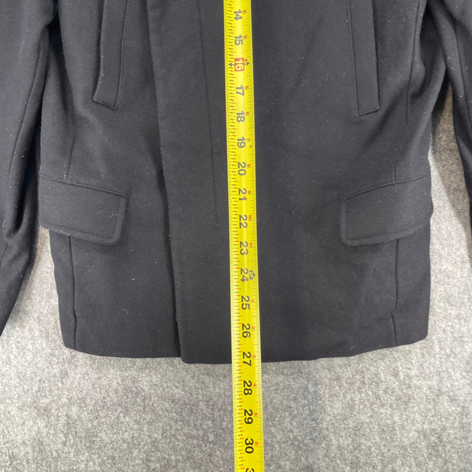 AllSaints Jacket Mens 38 Peacoat Black Wool Blend Italian
