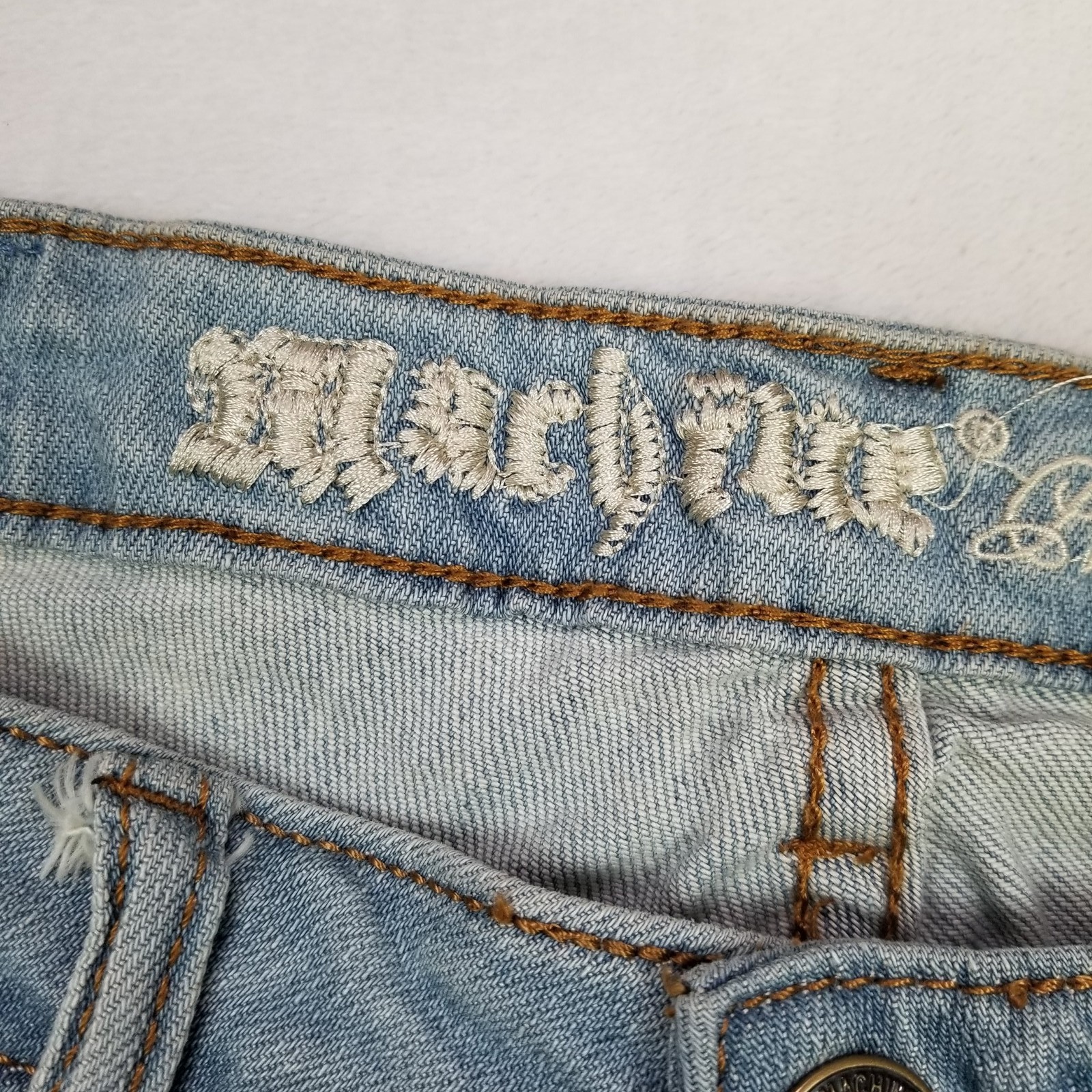 Machine Pour Neuf Mode Skinny Jeans Womens Size 31 Faded Wash Light Blue Classic