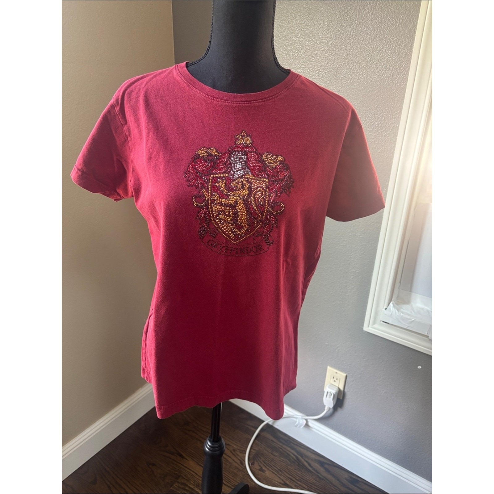 Harry Potter Burgundy Tee with Embellished Gryffindor Crest