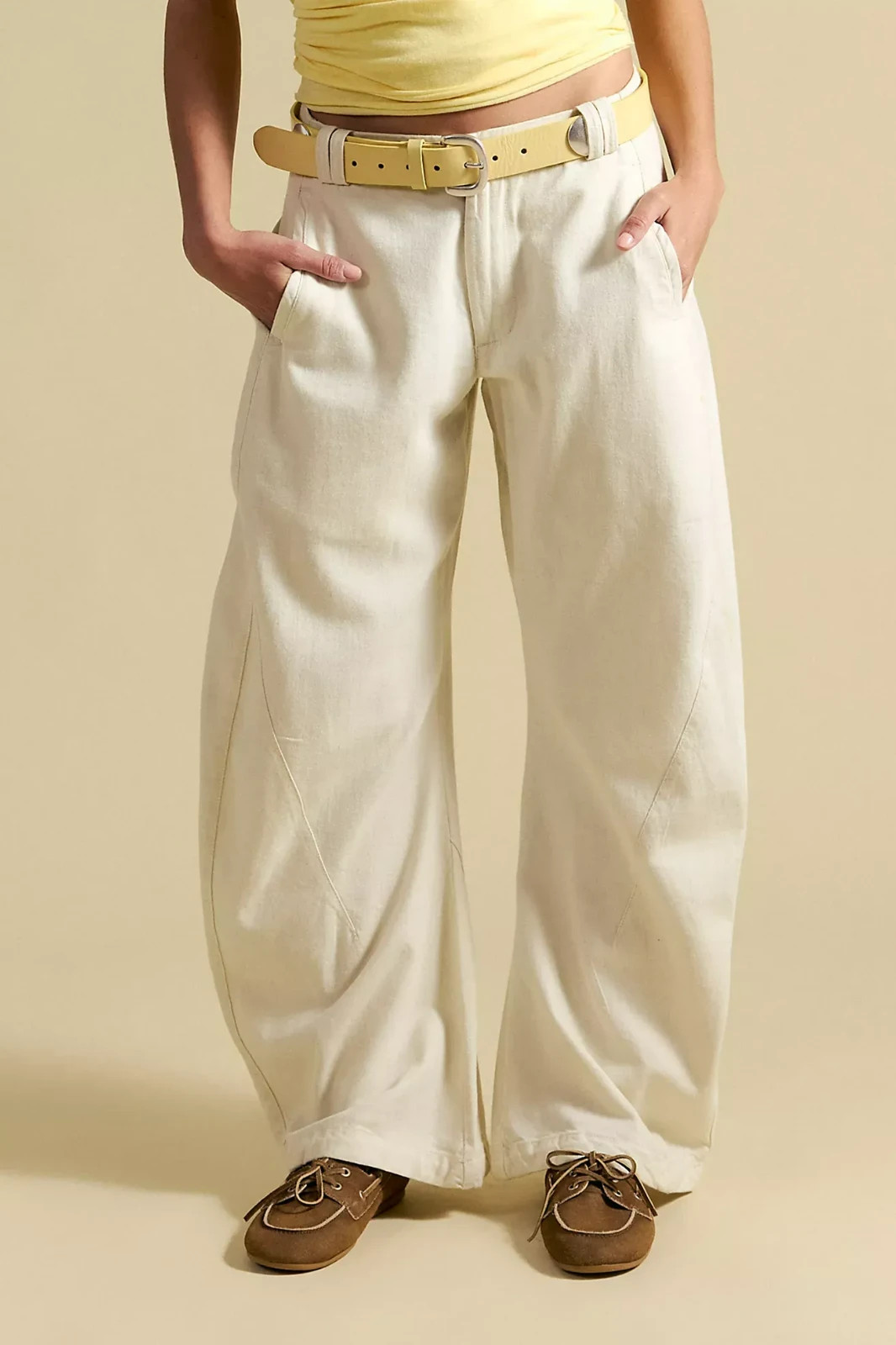 Freepeople – Spotlight Washed Barrel Chino Trousers – Sale Off