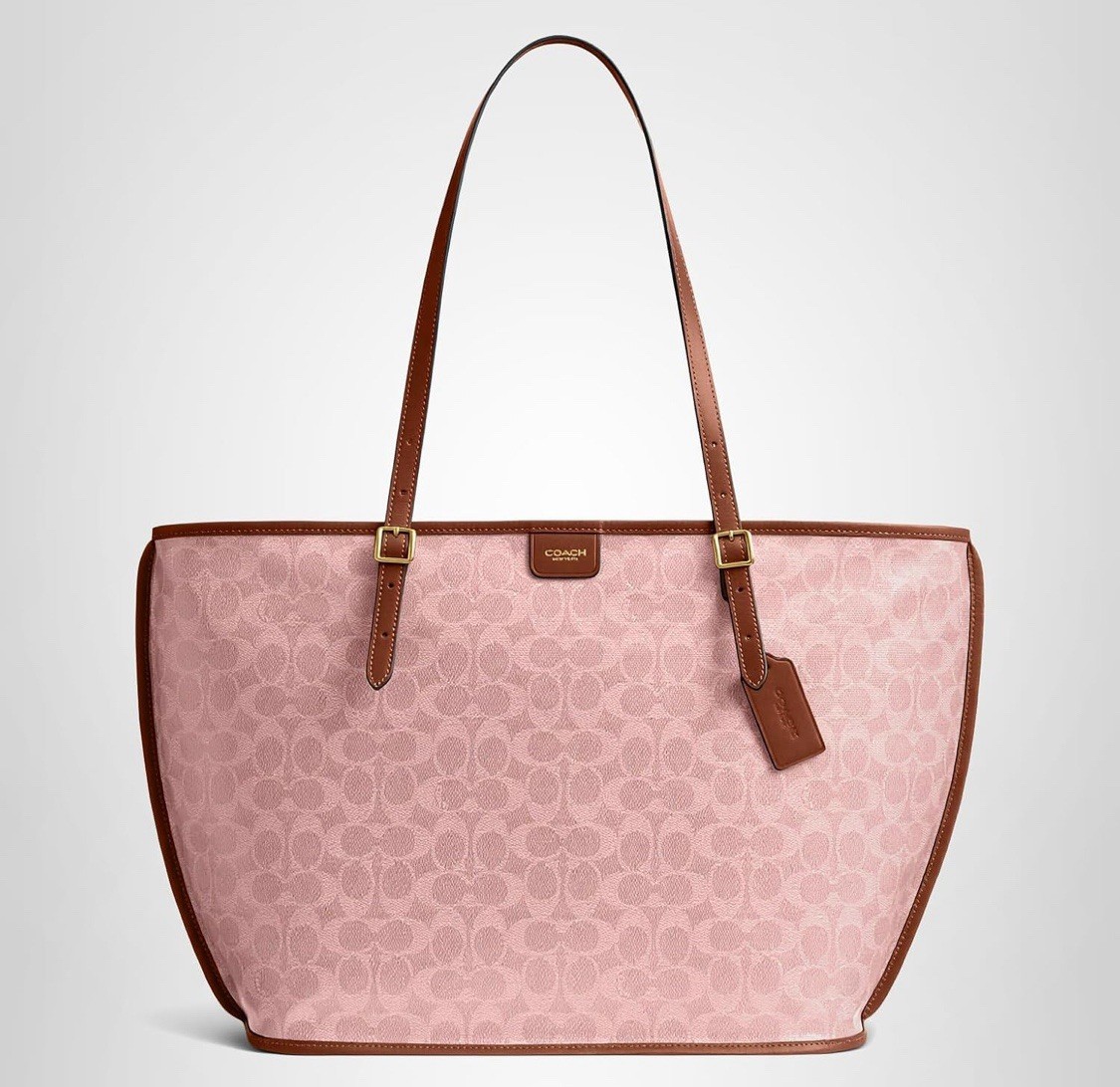 Authentic Coach Taxi Tote Signature Logo Pink Large