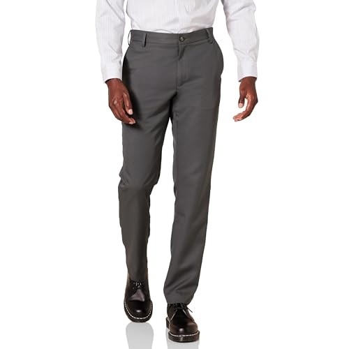 MAE65006SP18S Amazon Essentials Men’s Slim-Fit Flat-Front Dress Pant Dark Gray