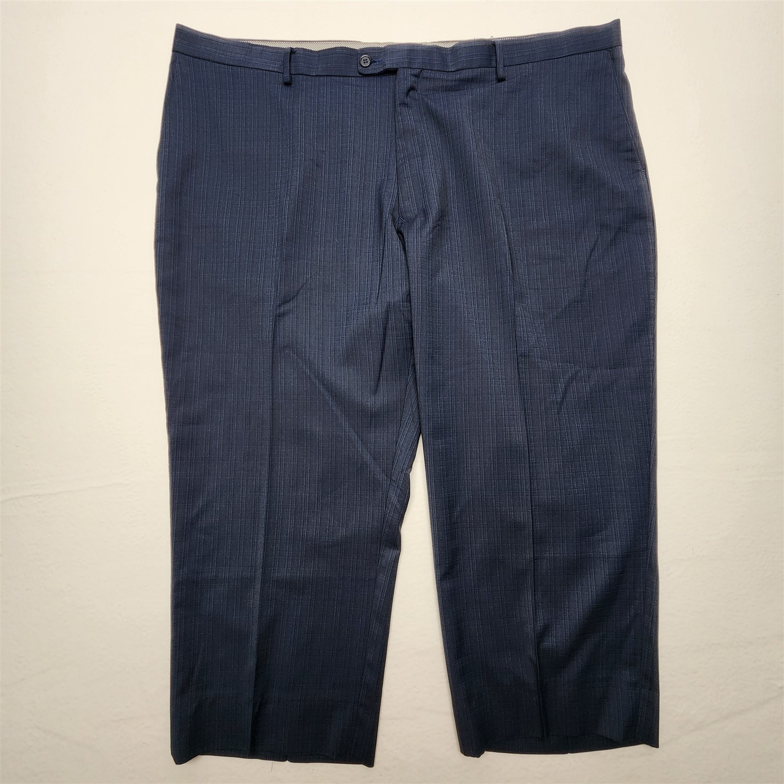 Lineage 50S 46×26 Dark Blue Check 2Btn 2Pc Portly Performance Stretch Mens Suit
