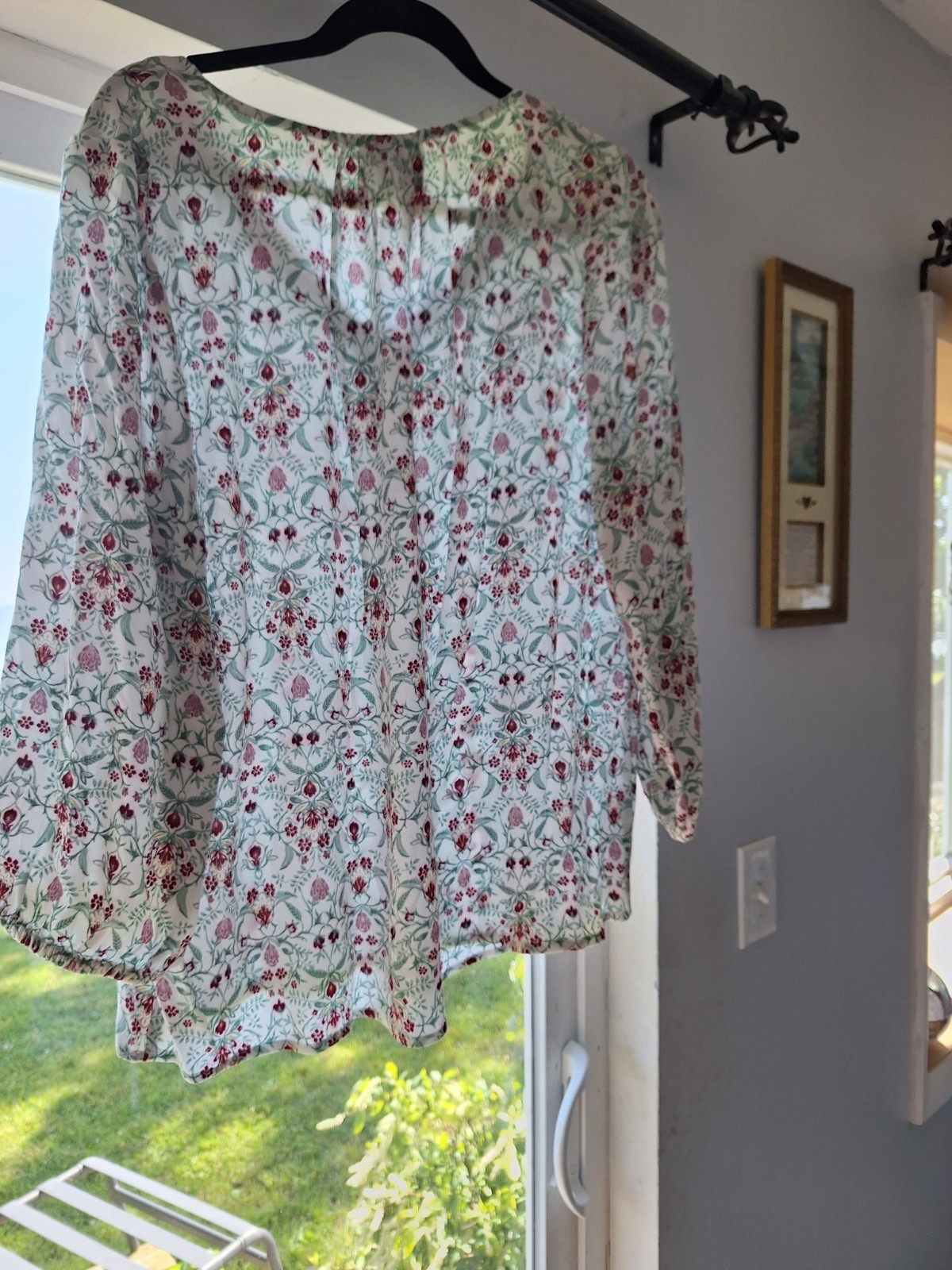 St Johns Bay 3/4 Sleeve Lightweight Sheer Ladies Blouse LG NWT RV 44