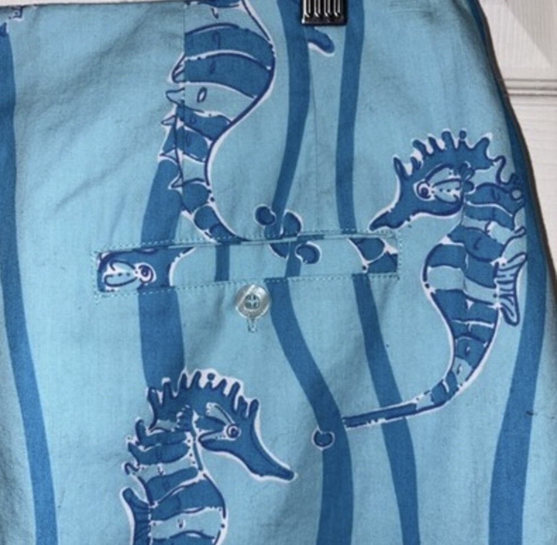 Rare Vintage Lilly Pulitzer Seahorse Print Skirt- Size 14