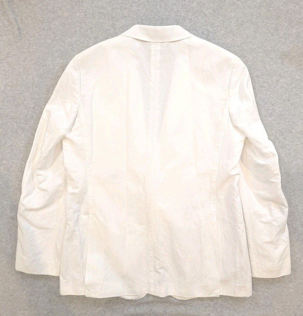 Baird McNutt Murano White Linen Blend Blazer Jacket Mens 2XB Single Breasted