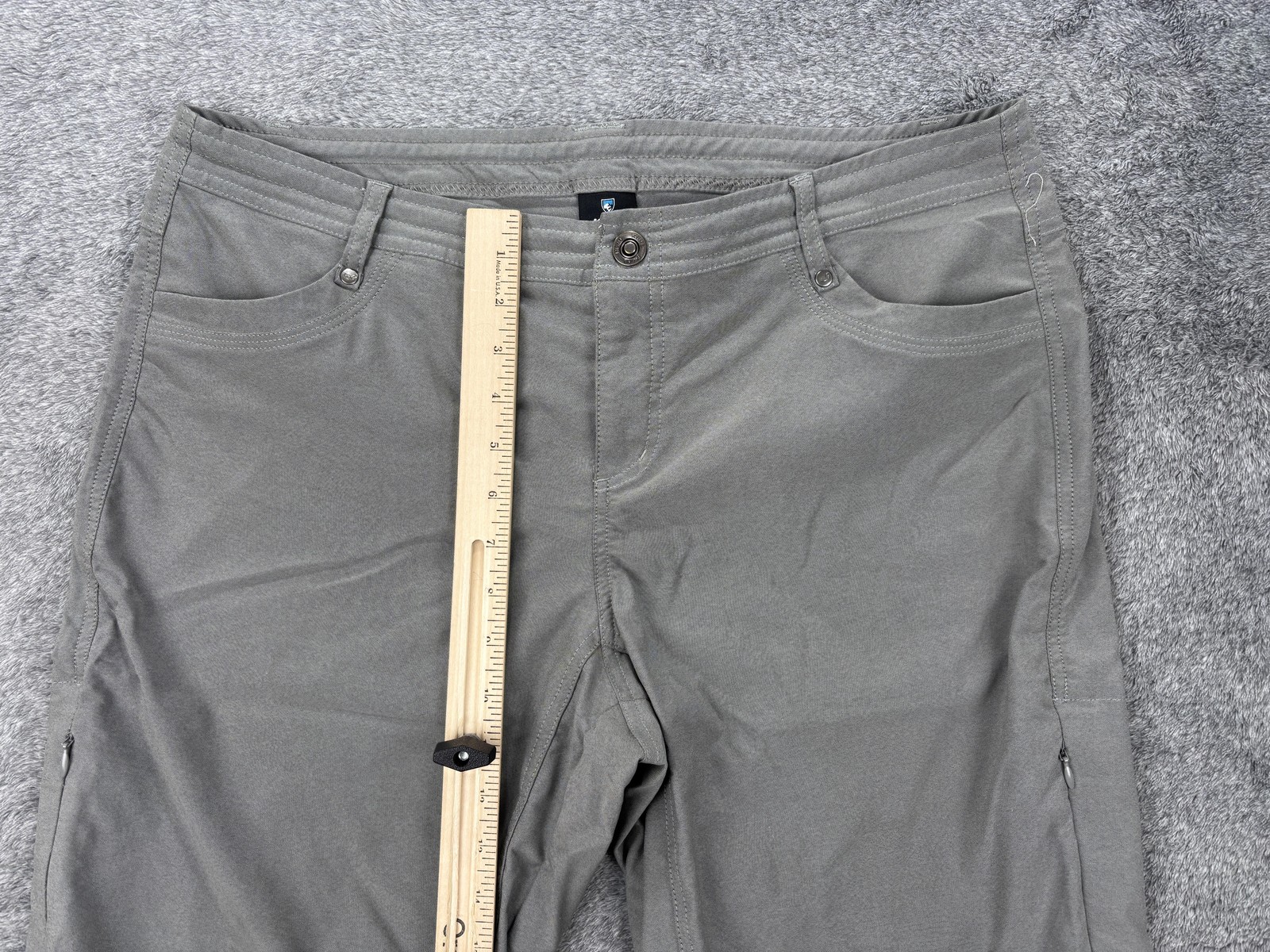 Kuhl Pants Womens 14 Gray Nylon Polyester Twill Capri Zip Pockets Outdoor Travel