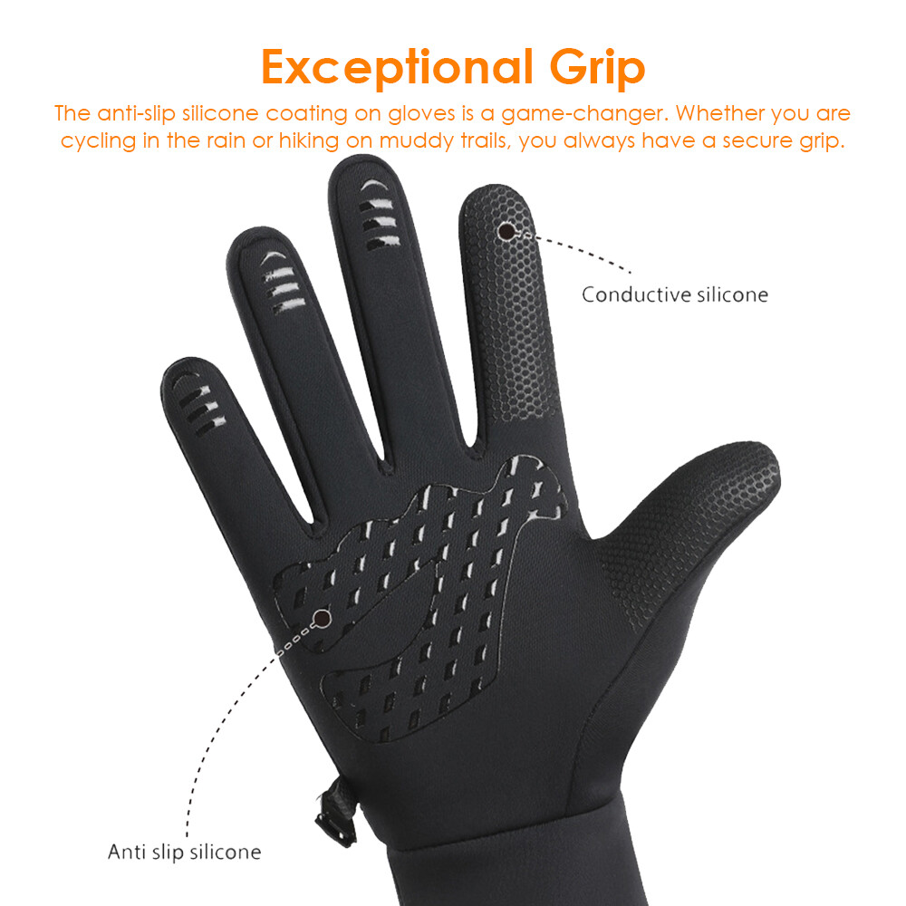 Winter Touch Screen Gloves Windproof Waterproof Men Women Cycling Full Finger