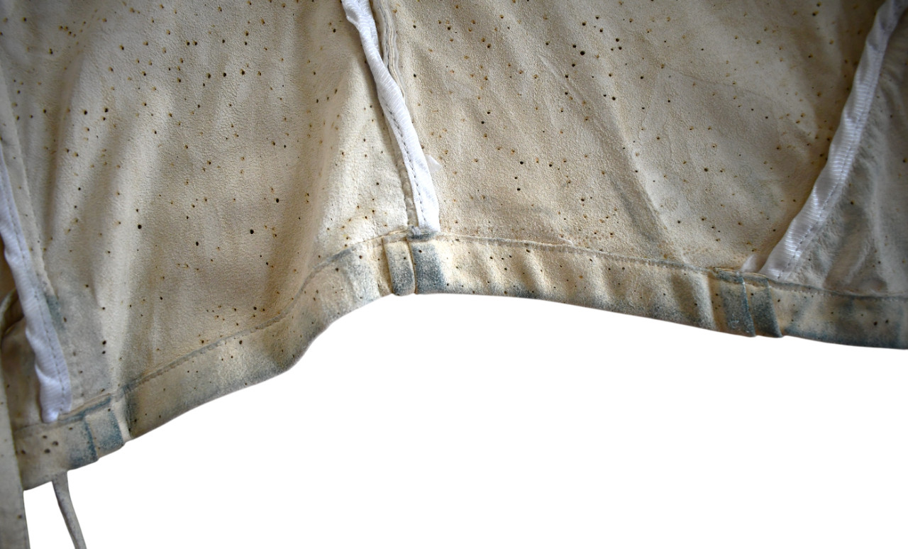 ANN DEMEULEMEESTER Cream PERFORATED LEATHER Women’s Jacket 36 FRANCE