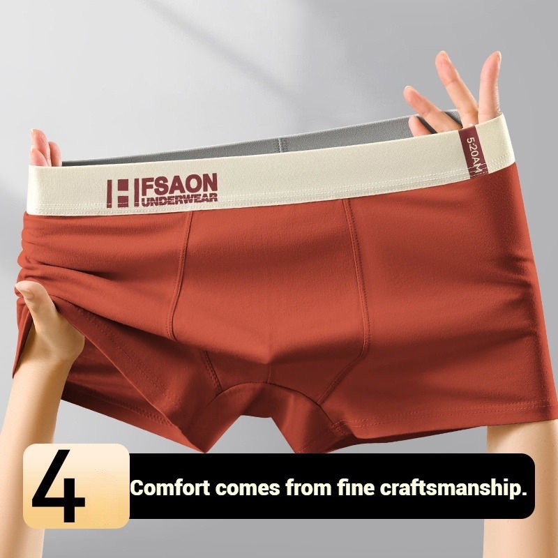 4 PCS Men’s Underwear Soft Boxer Briefs Breathable Comfortable Trunks