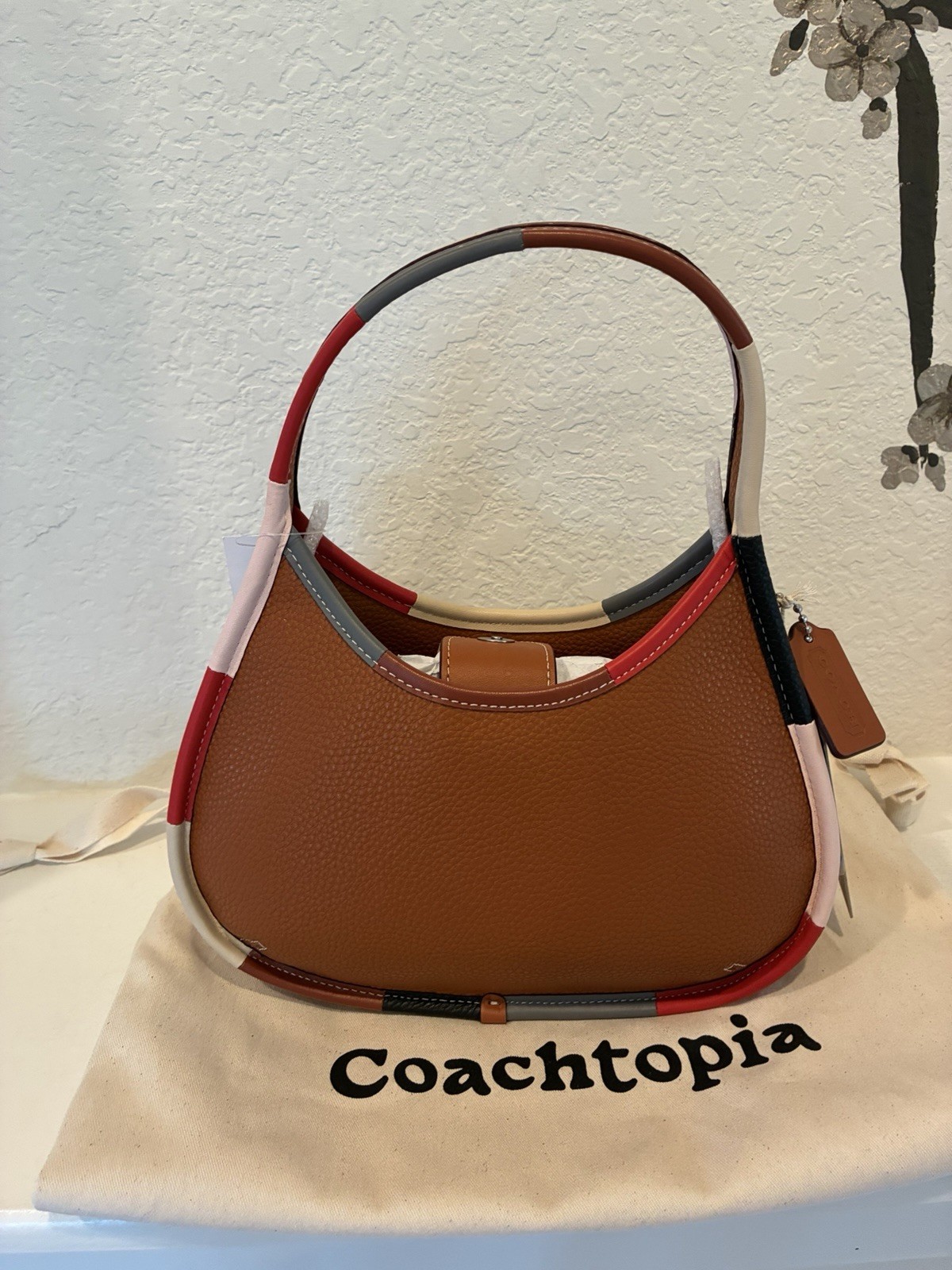 NEW Coach Coachtopia Burnished Amber Leather Ergo Colorblock Standard Bag
