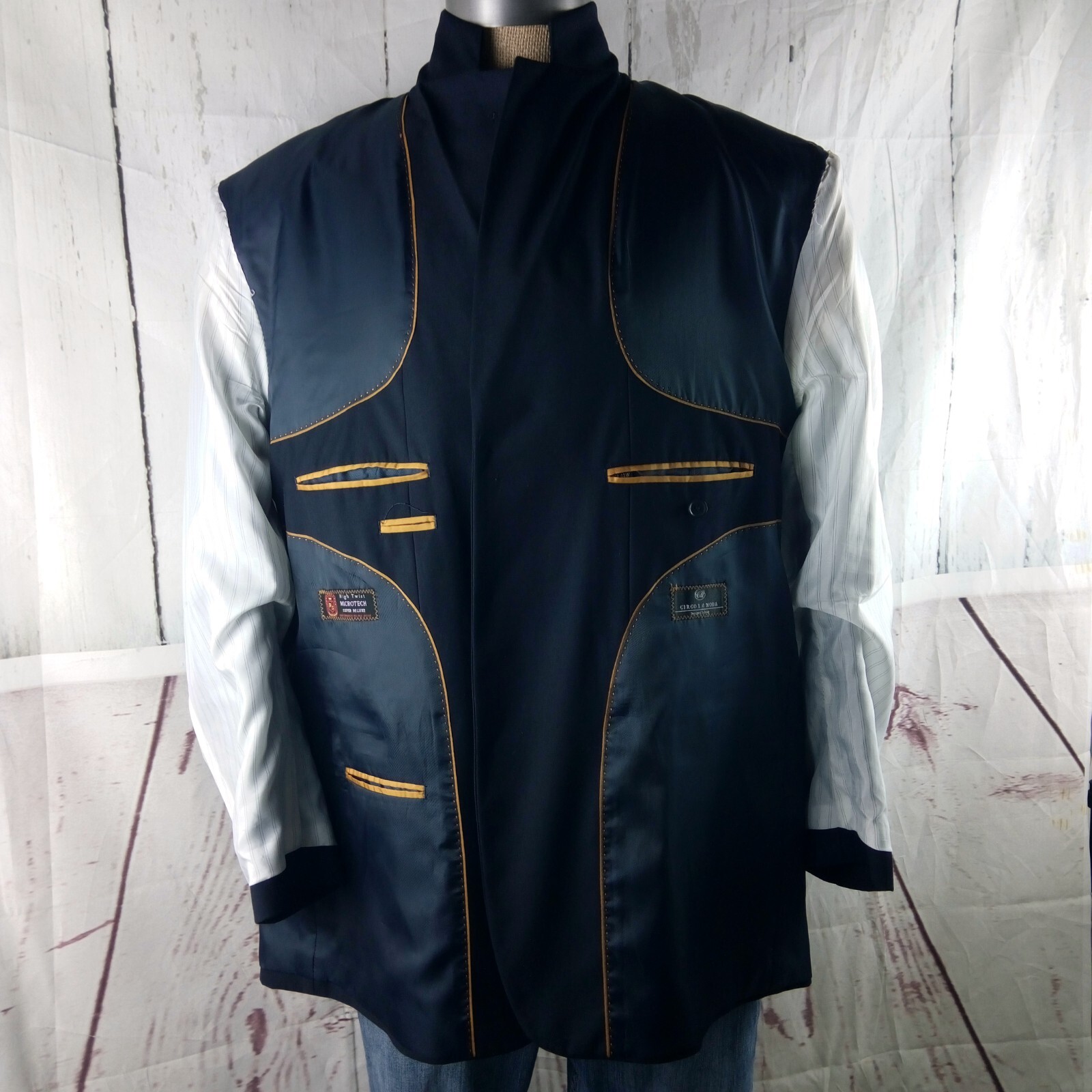 Circo La Moda 48R 3 Button Navy Blue Suit Jacket Blazer