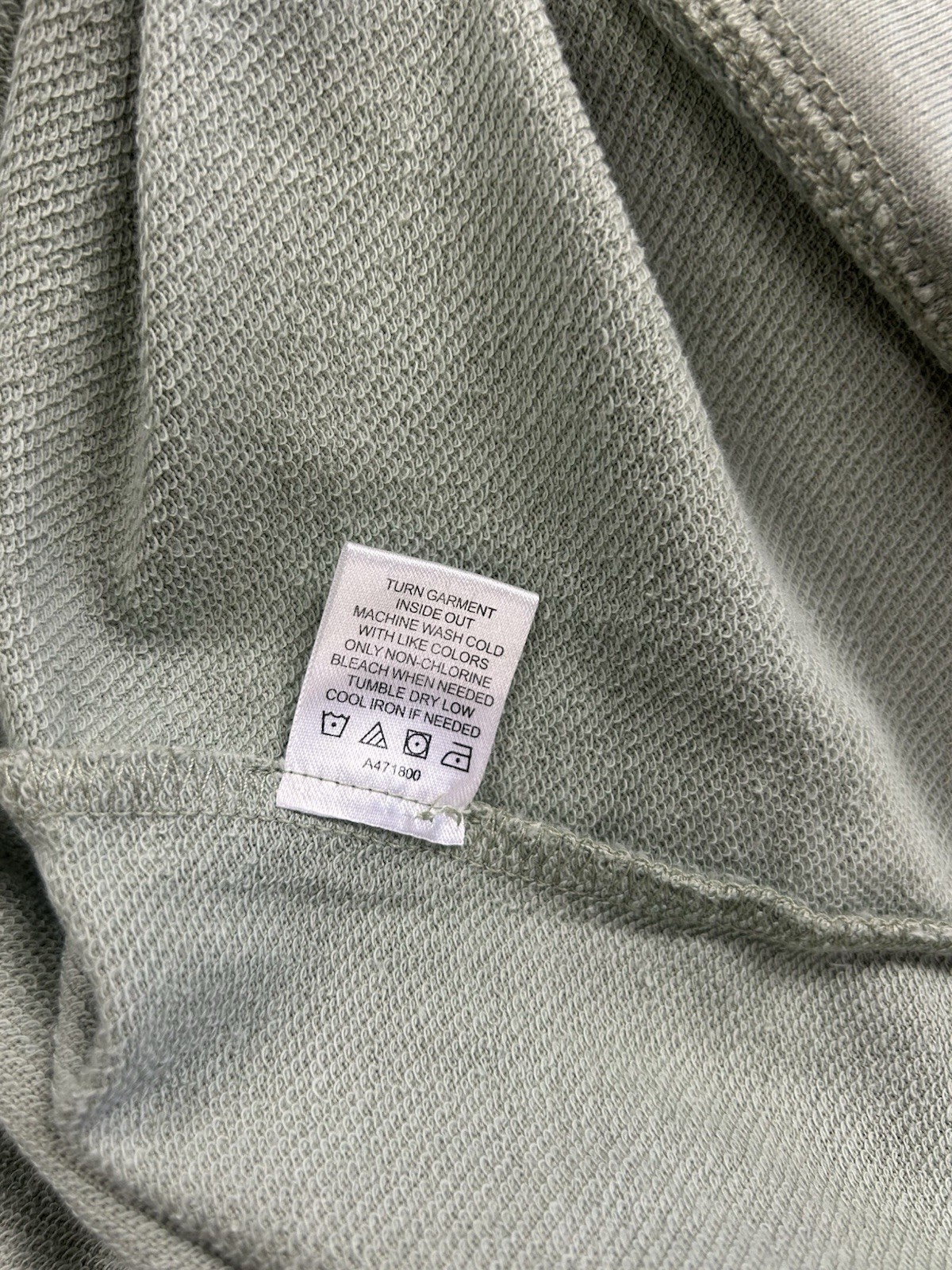 Laurie Felt Half-Zip French Terry Shirt XL Faded Sage Green Pullover