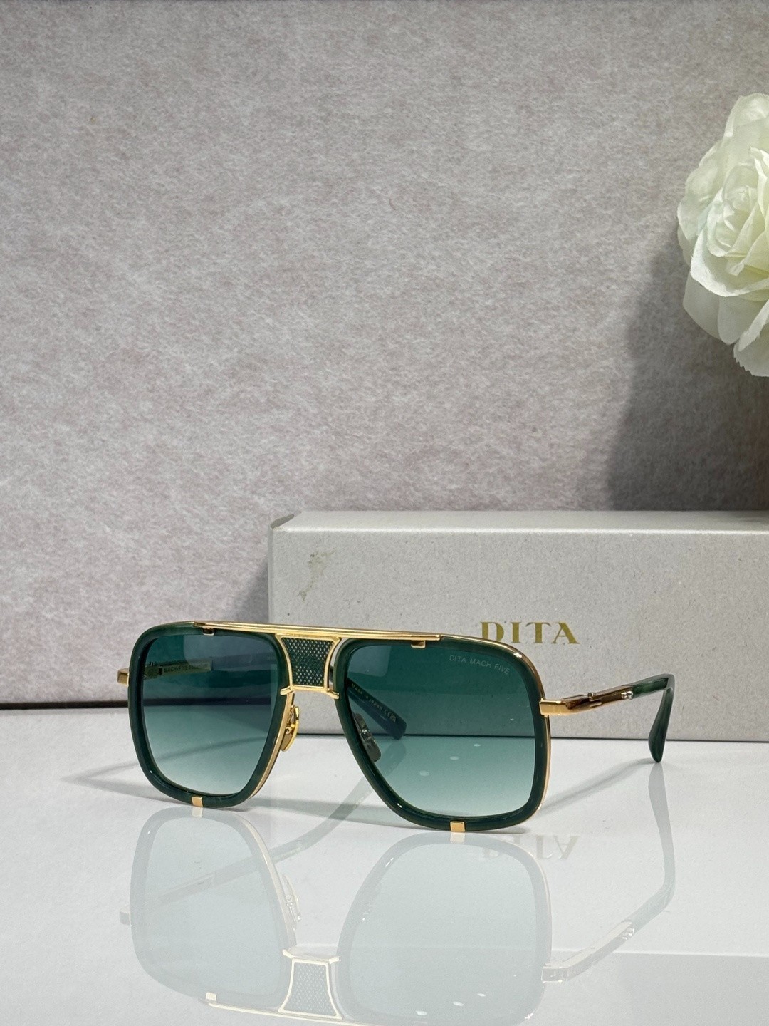 DITA DRX-2087-H-BLK-BLK-64 Sunglasses Unisex Size 64口14-127 New Luxury