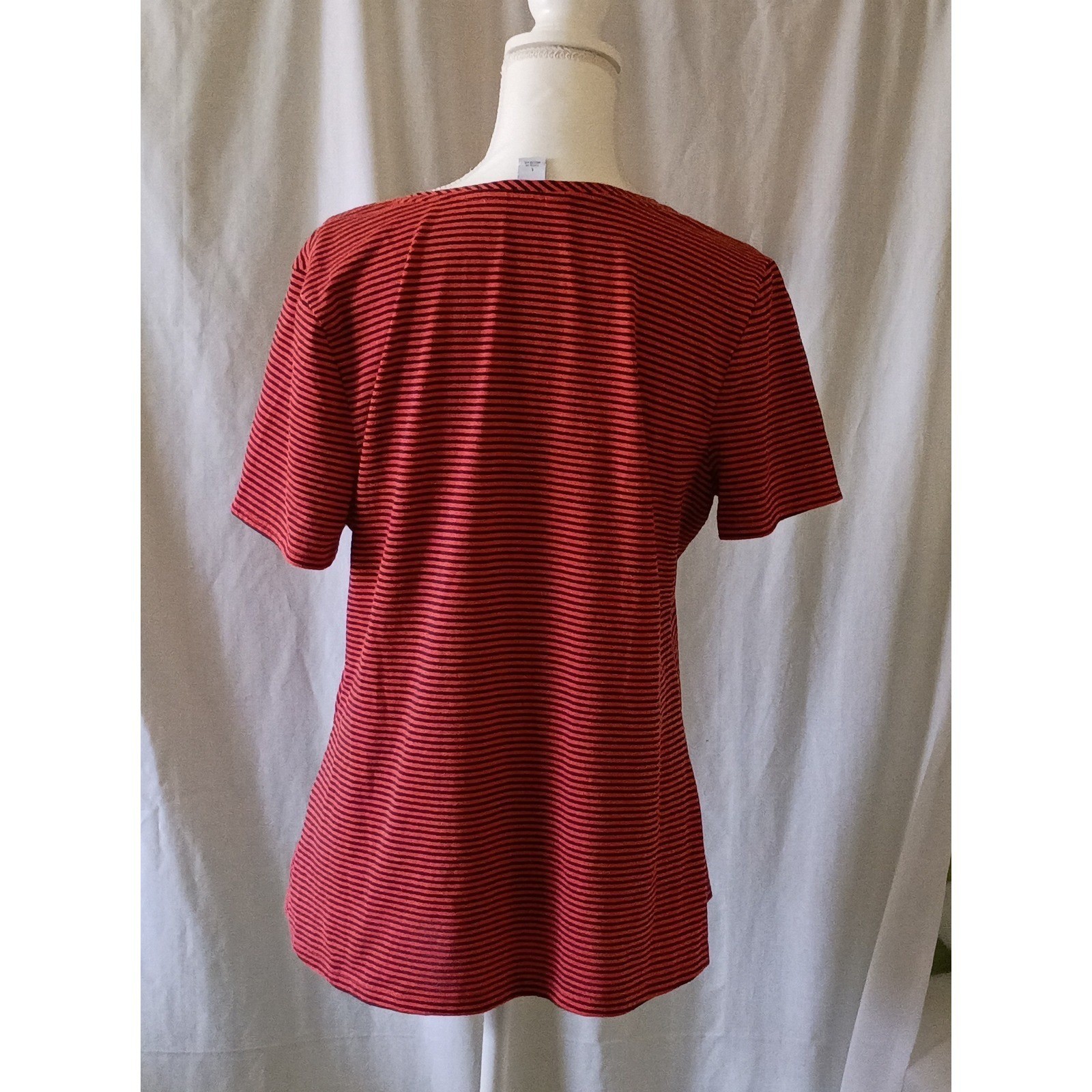 Lot 2 Nautical Wear Diana Belle Liz Claiborne Tops Orange Tan Black Shell Tee