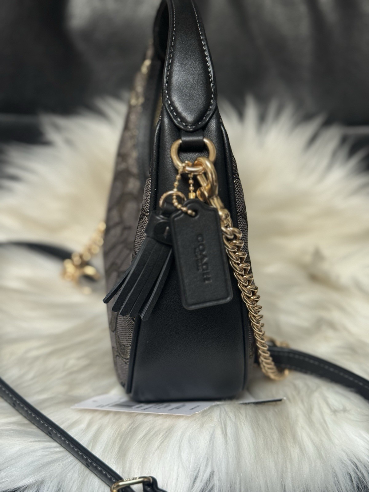 NWT Coach CCF76 Carmen Mini Crossbody Bag In Signature Jacquard Leather $298