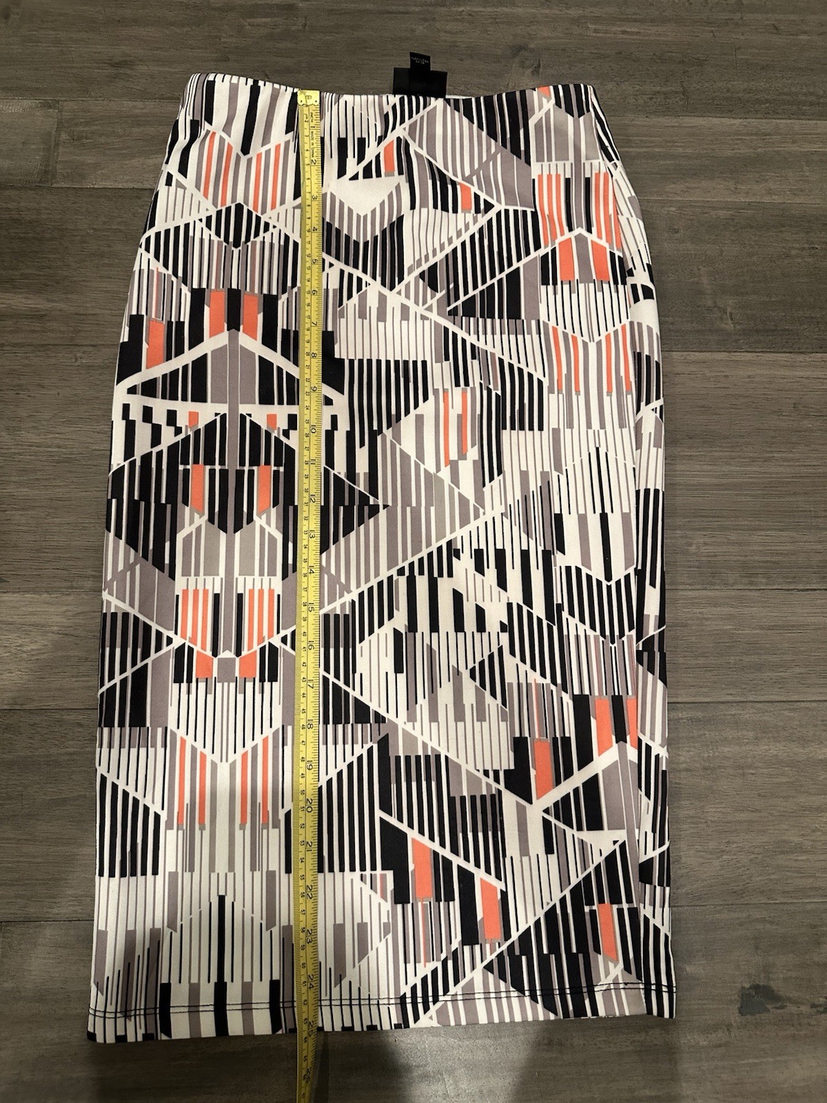 Massimo black, white, gray, and orange geometric pattern skirt in XS #midi