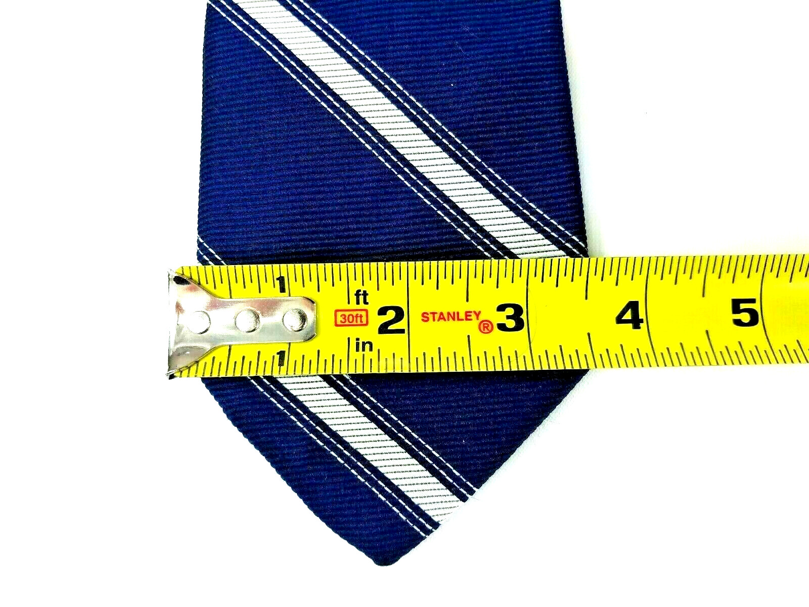 Trevira Necktie Tie Blue White Stripes Wash And Wear 16484 New