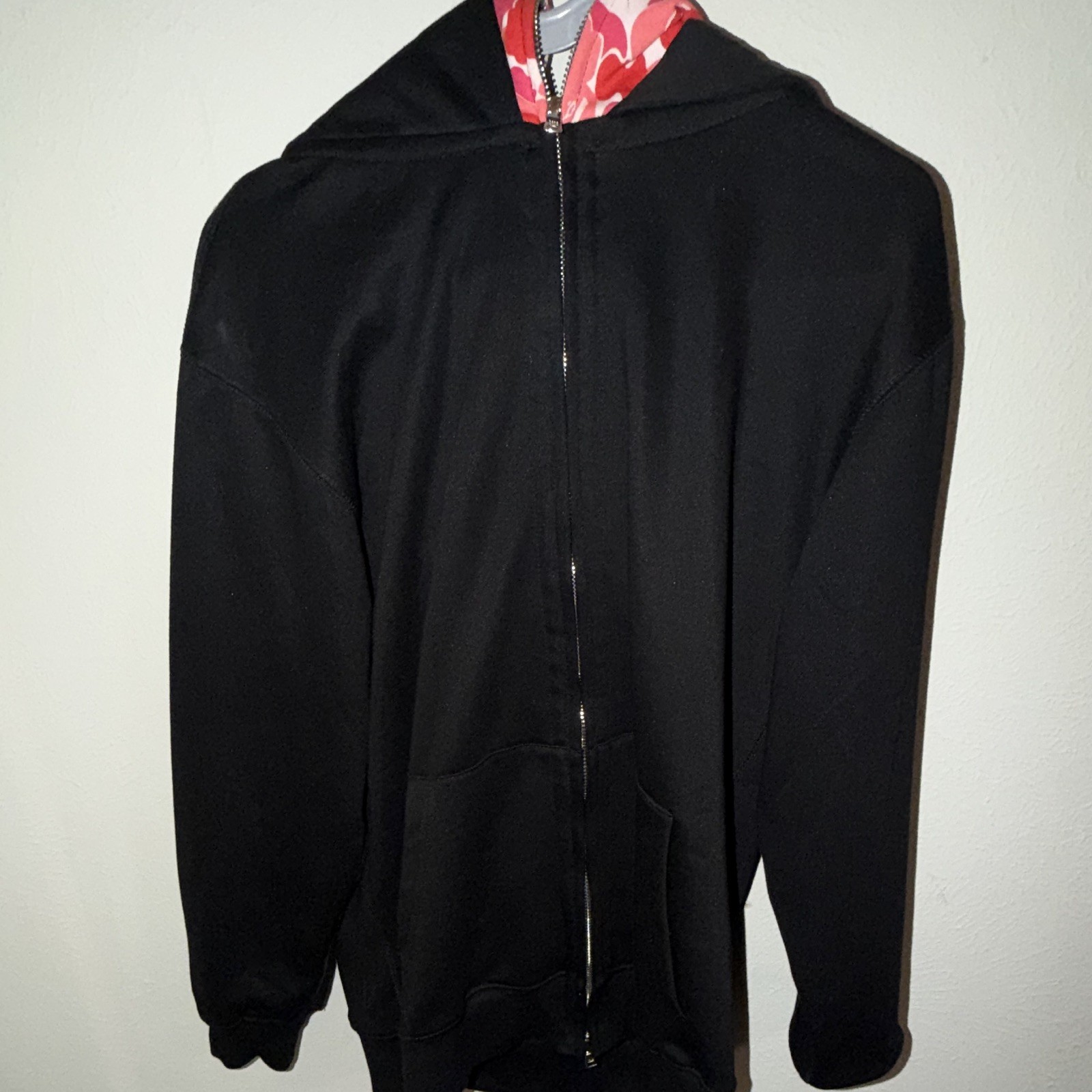 A Bathing Ape BAPE Shark Full Zip Hoodie Black Pink/Red Camo Men’s L