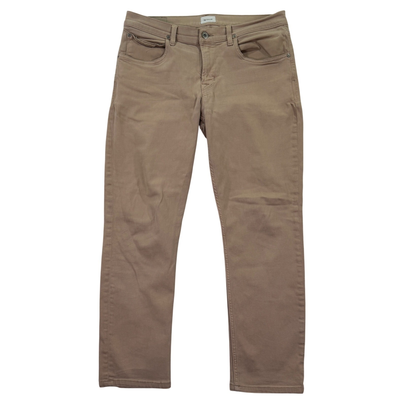 Hudson Mens 34×28 Blake Slim Straight Jeans Tan Khaki Stretch Casual Denim Adult