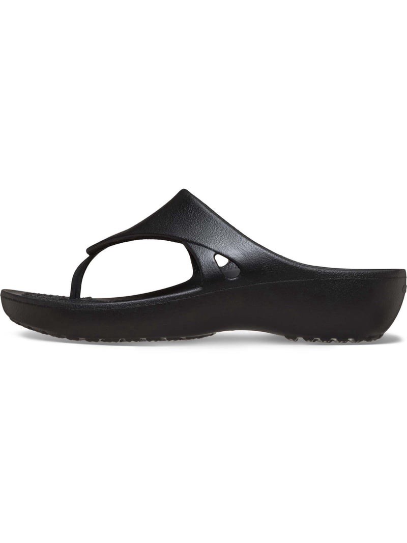 Crocs Kadee Wedge Flip Black Flip Flop Sandals. Sz 7. NWT!
