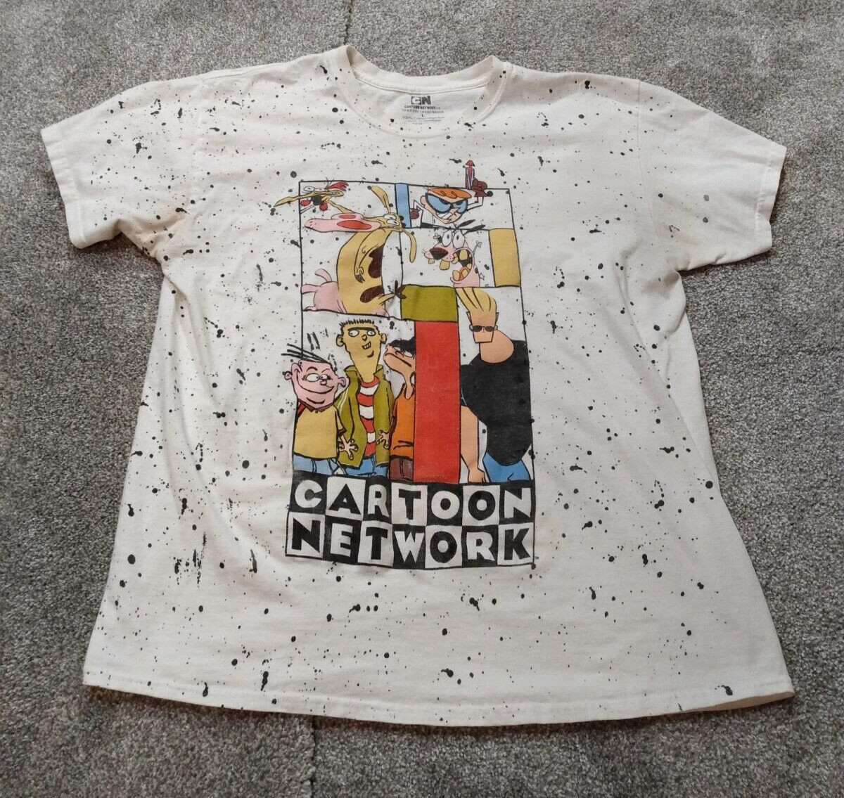 Cartoon Network T Shirt Splatter Design, Dexter, Courage, Ed Edd n Eddy Size L