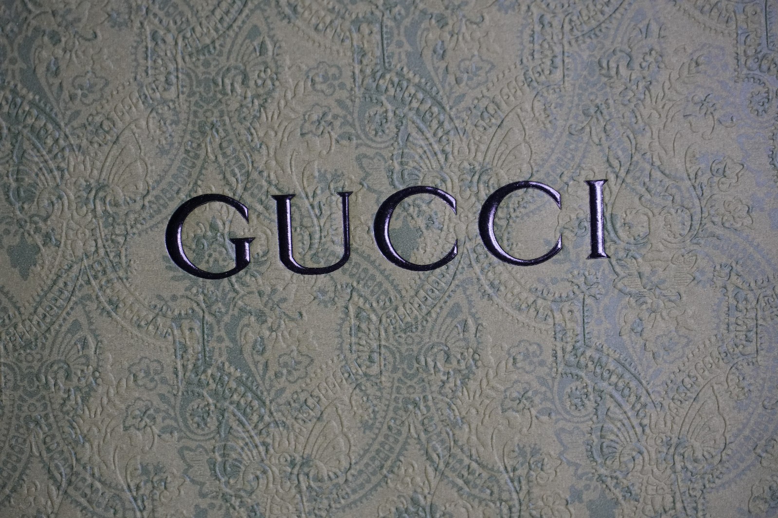 Gucci 100% Cashmere Scarf Gray Black GG Logo Italy Made 202253 13483 3G200 Rare