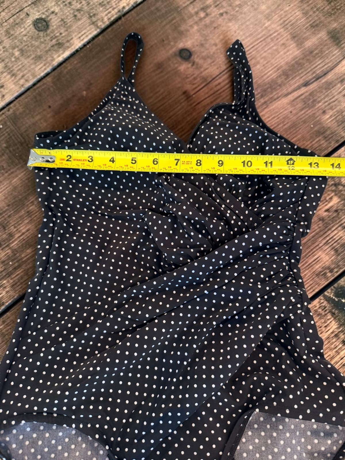 Miraclesuit Oceanus One Piece Swimsuit Pin Point Dot Black White Sz US 10