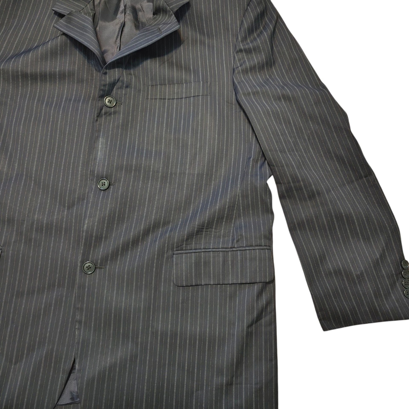 Brooks Brothers 1818 Madison Suit Jacket 42R & DKNY Pants 33 Wool Pinstripe Set