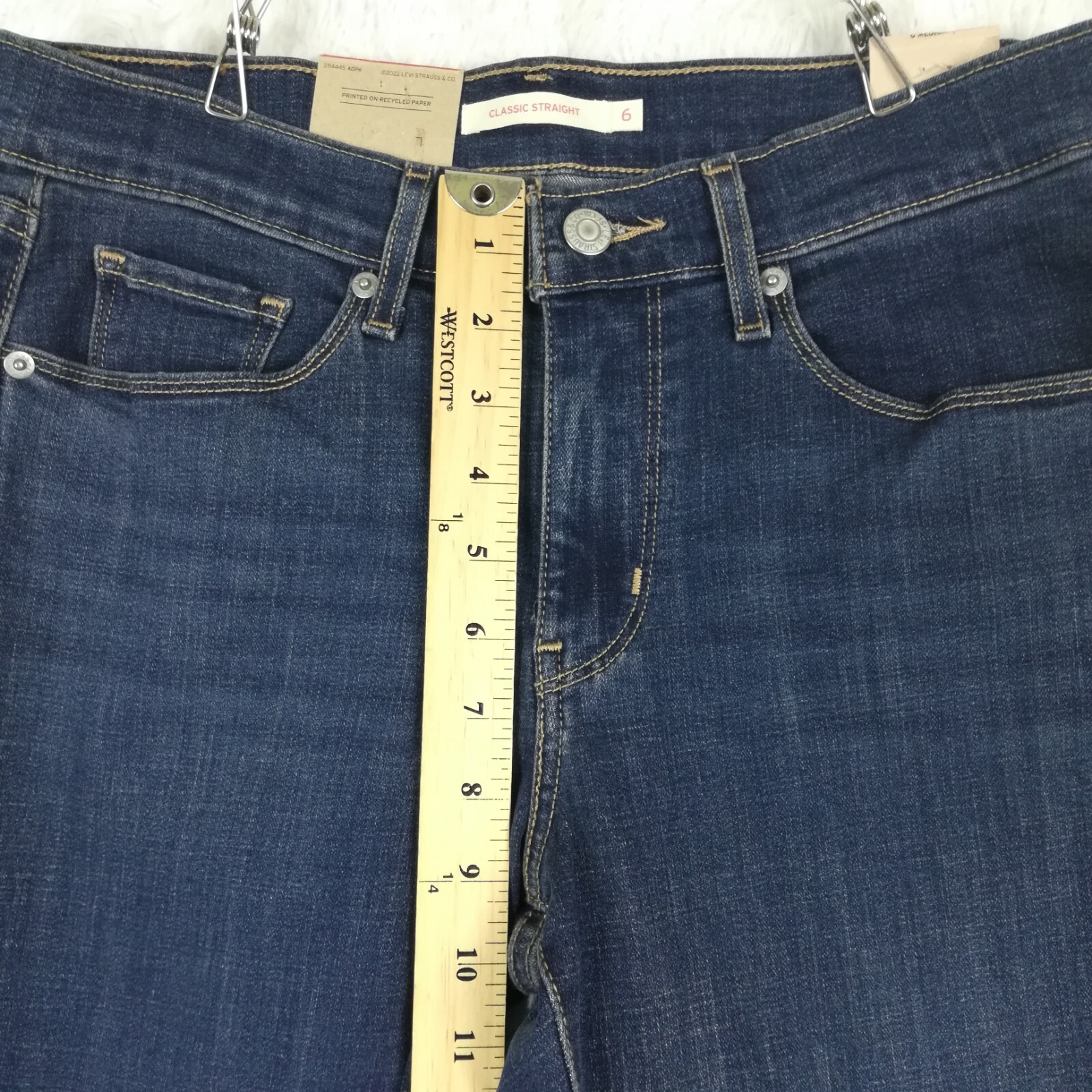Levi’s Womens Jeans Classic Straight Leg Denim Blue Mid Rise Hypersoft 6