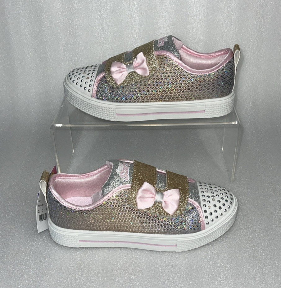 S Sport By Skechers Lexie Sneakers Light Up Adjustable Straps Girls Size 2 NEW