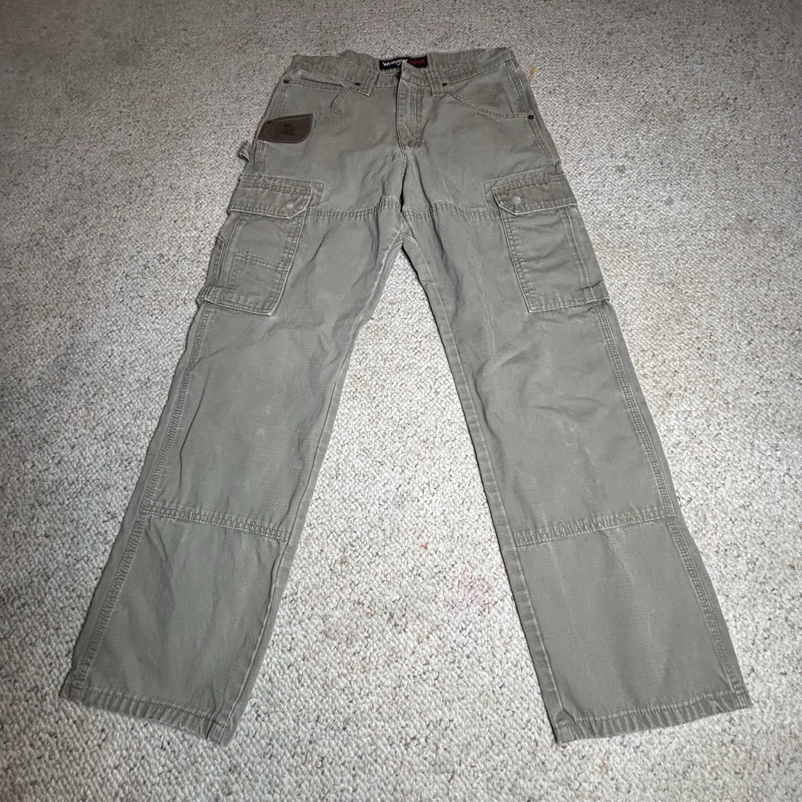 Wrangler Riggs Tan Cargo Straight Fit Canvas Workwear Pants Men’s Size 30X30