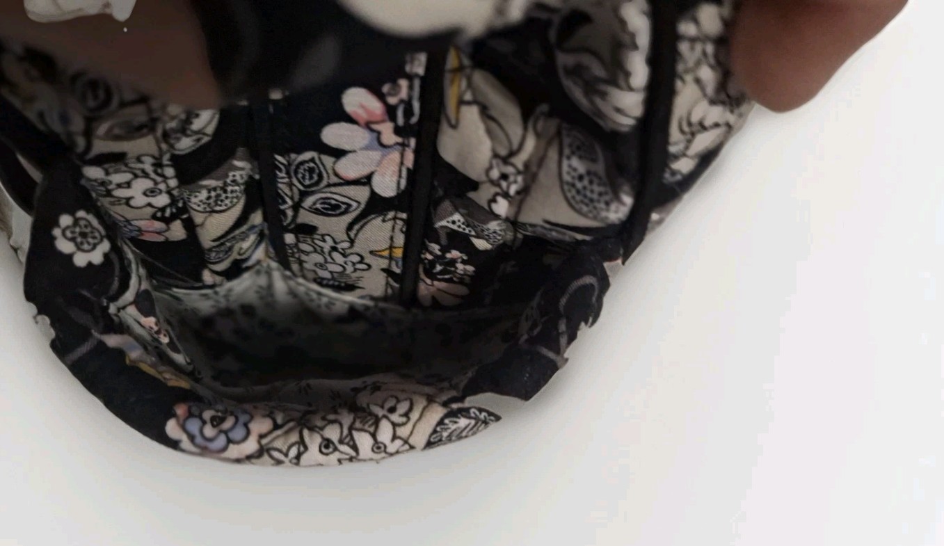 Vera Bradley Crossbody Purse Black/Blue/Beige Floral Adjustable Shoulder Bag
