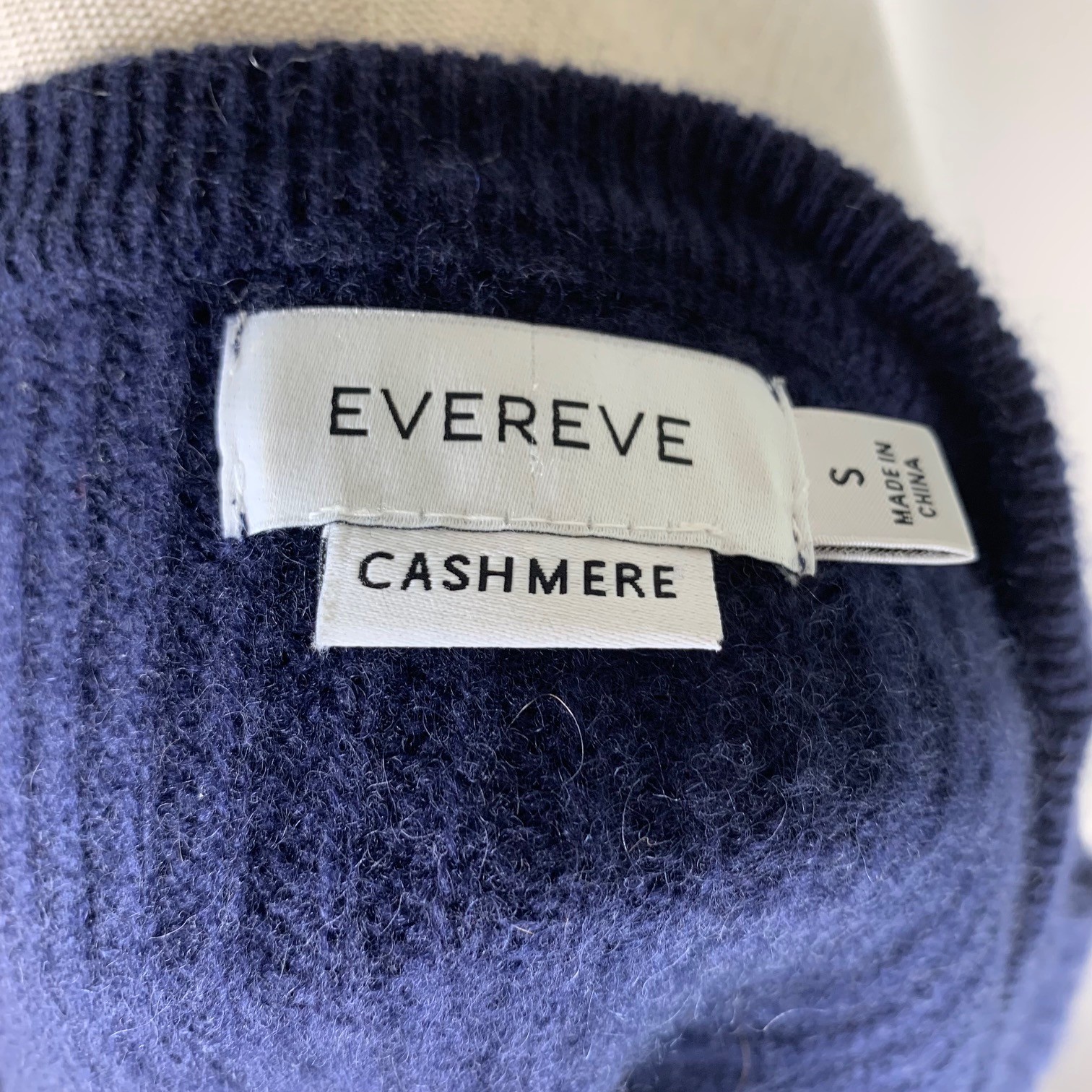 Evereve Cashmere Sweater Stripe Pullover Women’s Size Xs Navy White