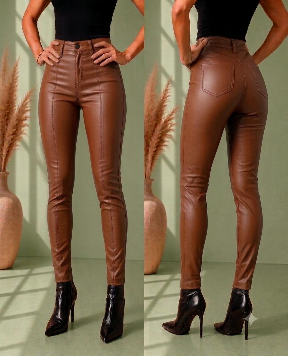 Handmade White Slim Fit Women’s Leather Pants Genuine Lambskin HighWaist Trouser