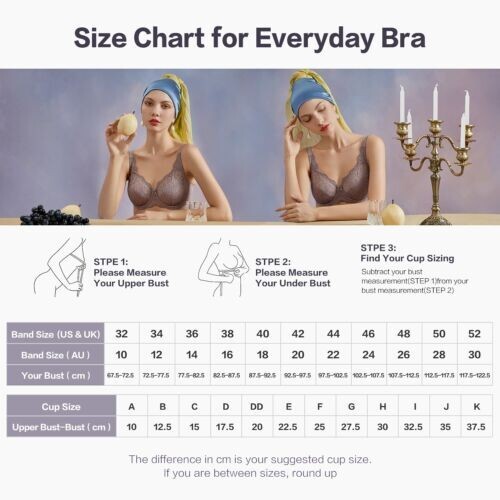DOBREVA Women’s Push Up Wireless Bra Padded T Shirt Bras No Underwire Plunge/ 8