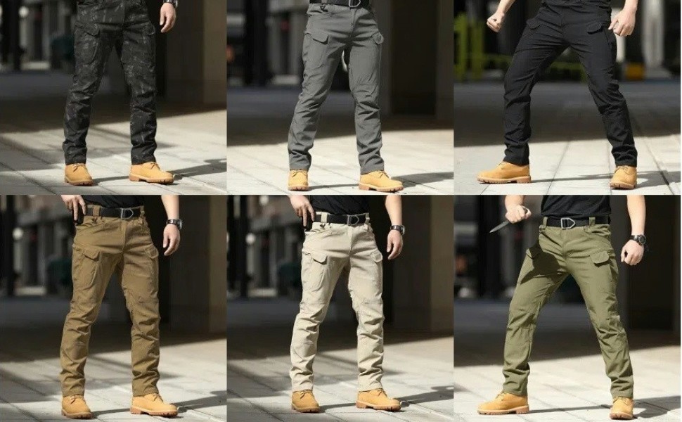 Men’s Work Cargo Pants Outdoor Hiking Waterproof Trousers Tactical Combat Pants