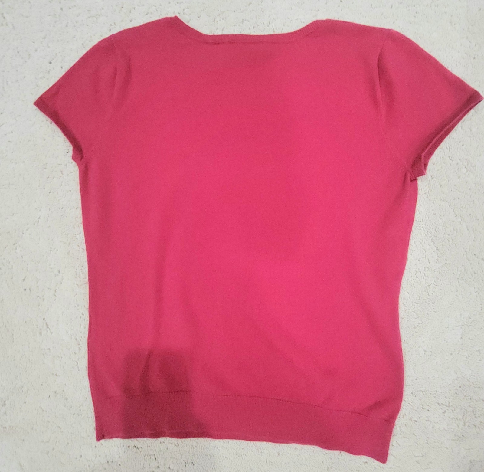 Talbots Red Cap Sleeve Pullover Cotton Blend Sweater Made In Hong Kong SZ M