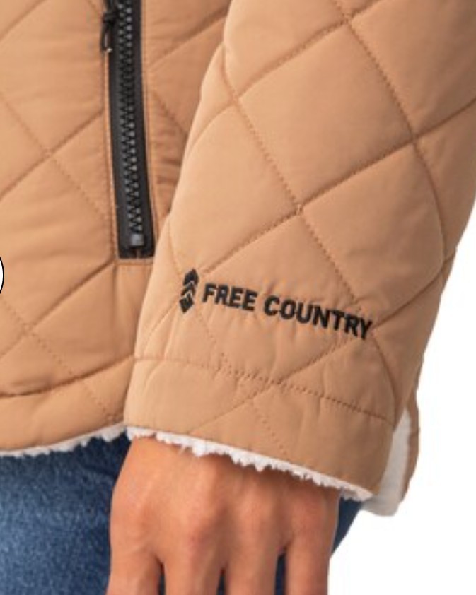 Free Country Women’s Large Switch It Up Cloud Lite Reversible Jacket Tan/White