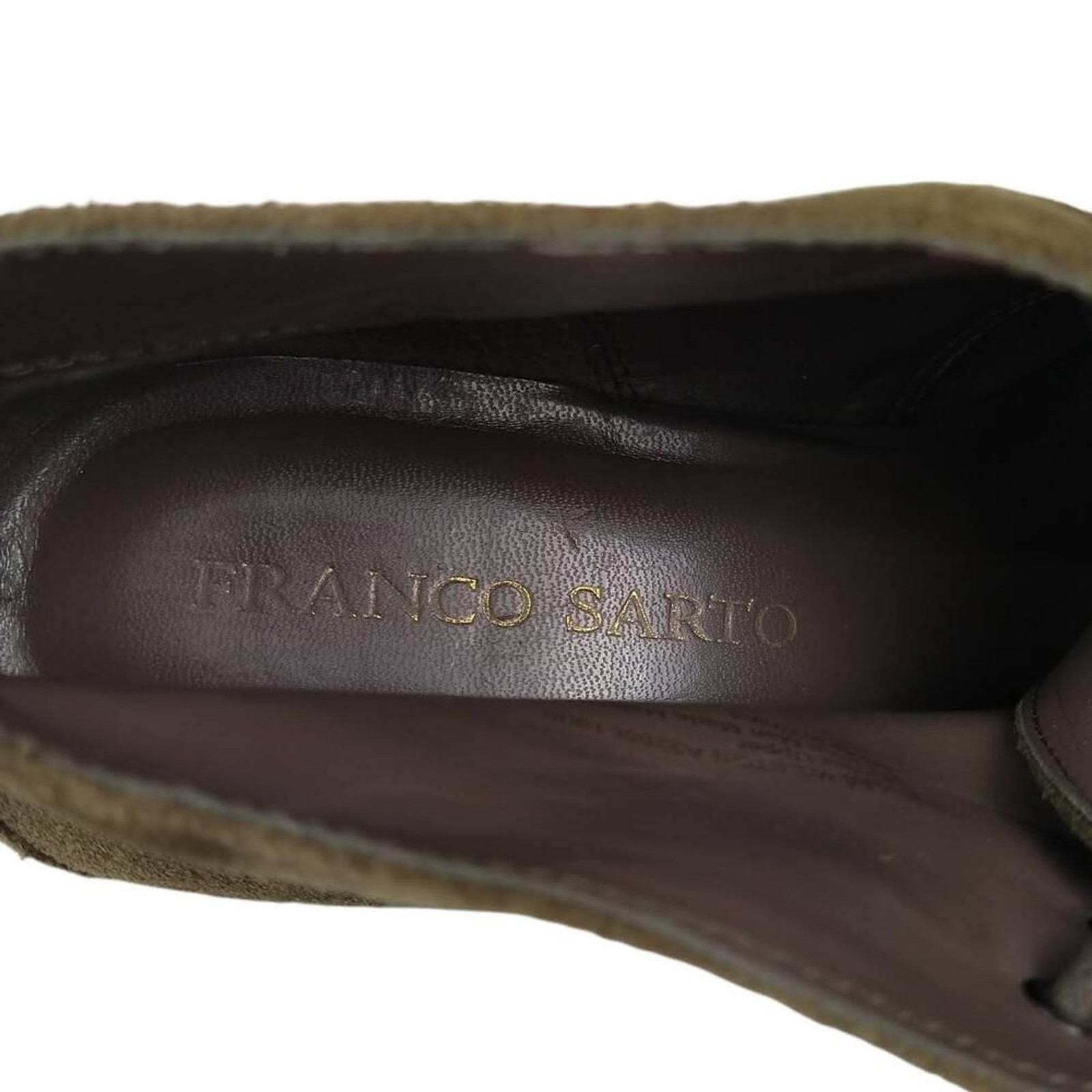 Franco Sarto Weston Ankle Booties Womens Sz 8.5 Brown Gray Suede Lace Up Wedge