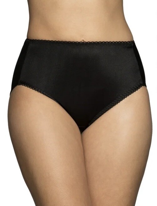 3 Pair Vanity Fair Radiant Undershapers Hi-Cut Brief Panties S/5 Underwear Black