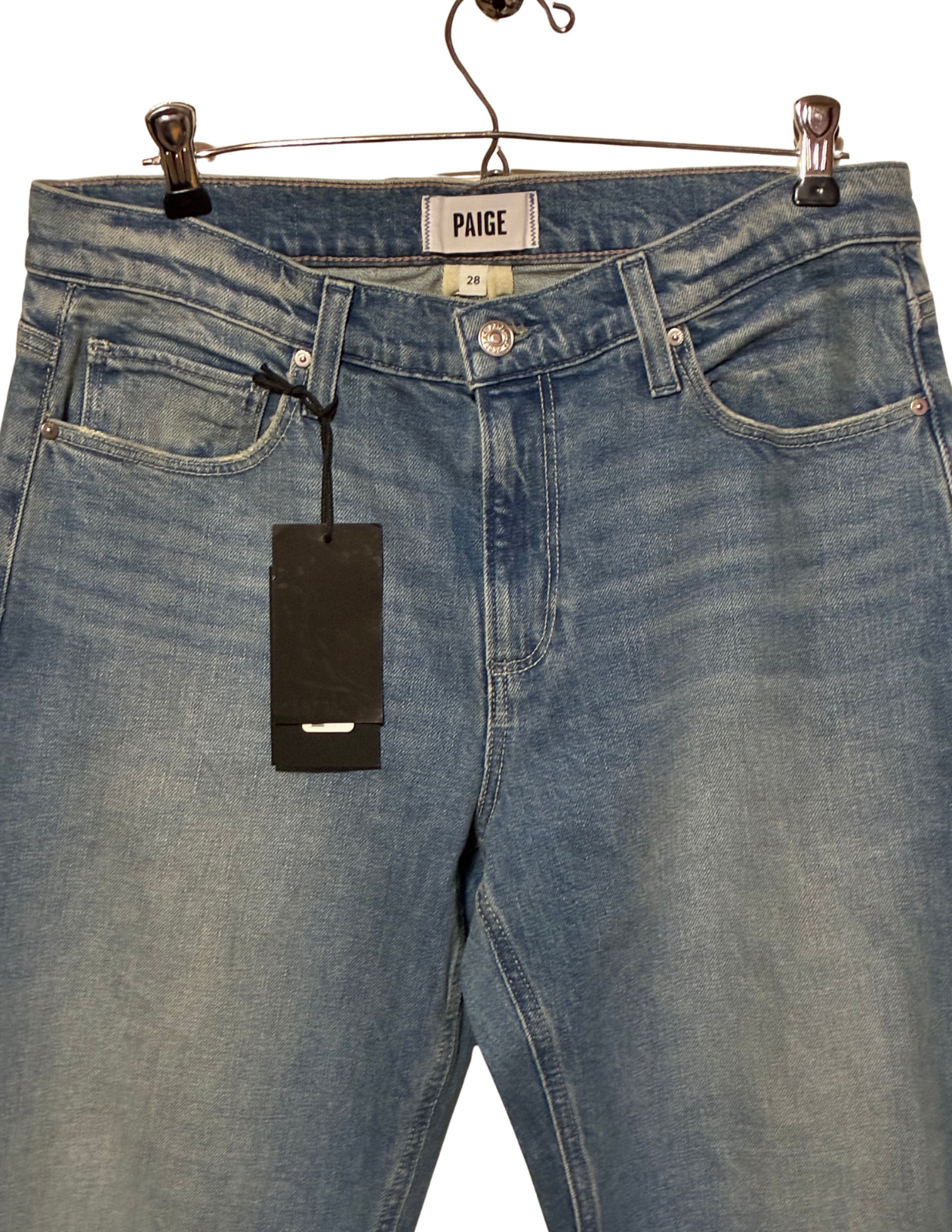 PAIGE Serena Straight Leg Boyfriend Jeans NWT Riff Wash Premium Denim