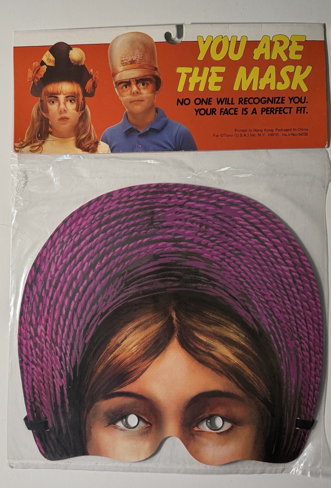 Vintage Paper Halloween Masks -TONY (USA) “You Are The Mask” -Still Sealed NOS!