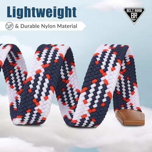 Elastic Braided Belt Men – M: 34″-38″ Stretch Adjustable Colorful-02