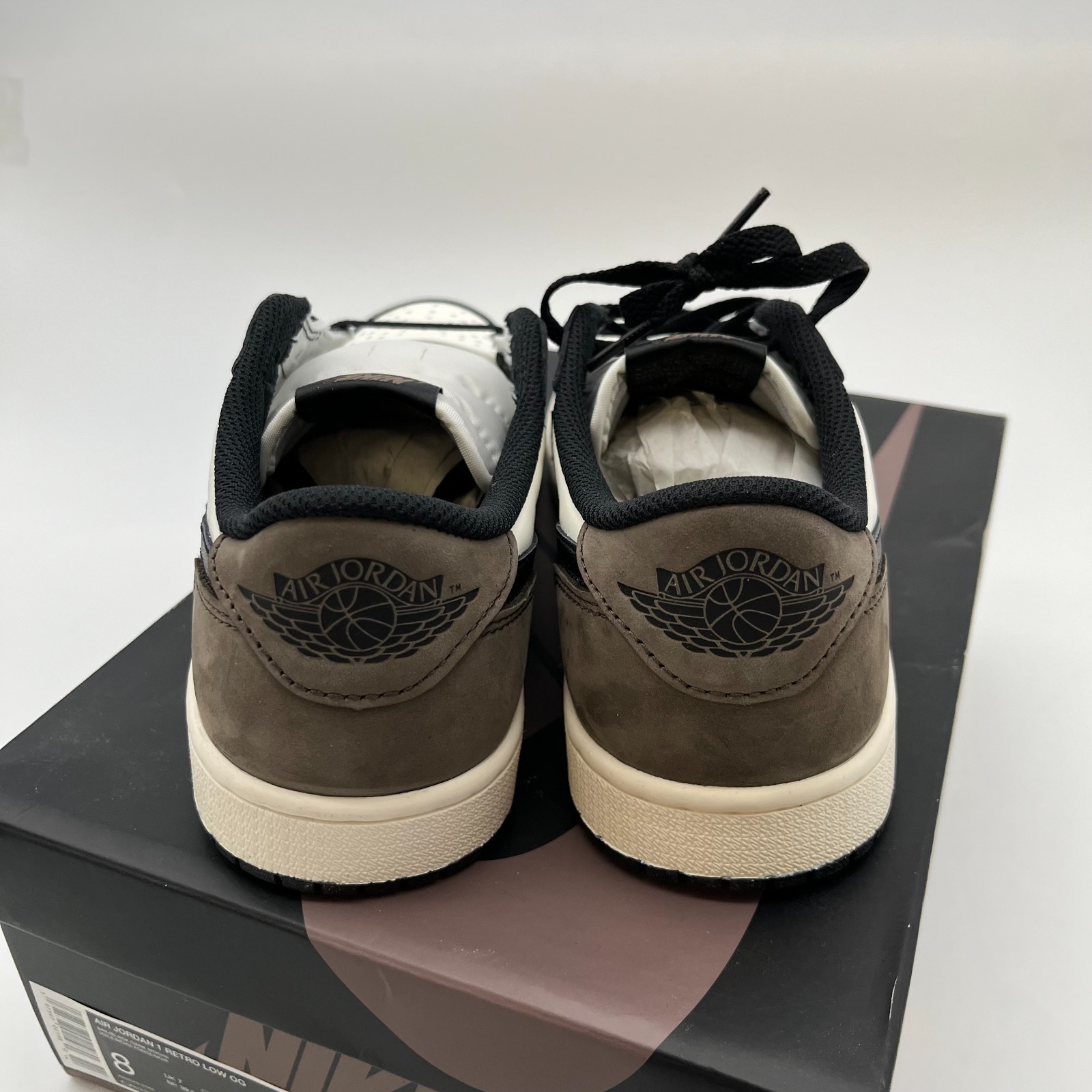 Nike Air Jordan 1 Low OG Sneakers Men’s Mocha Black Lace-Up Atheltic Trainer – 8