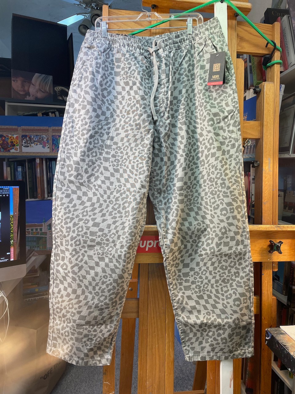 Vans Range Novelty Elastic Loose Baggy Tapered Pants Drawstring Mens Size XL New