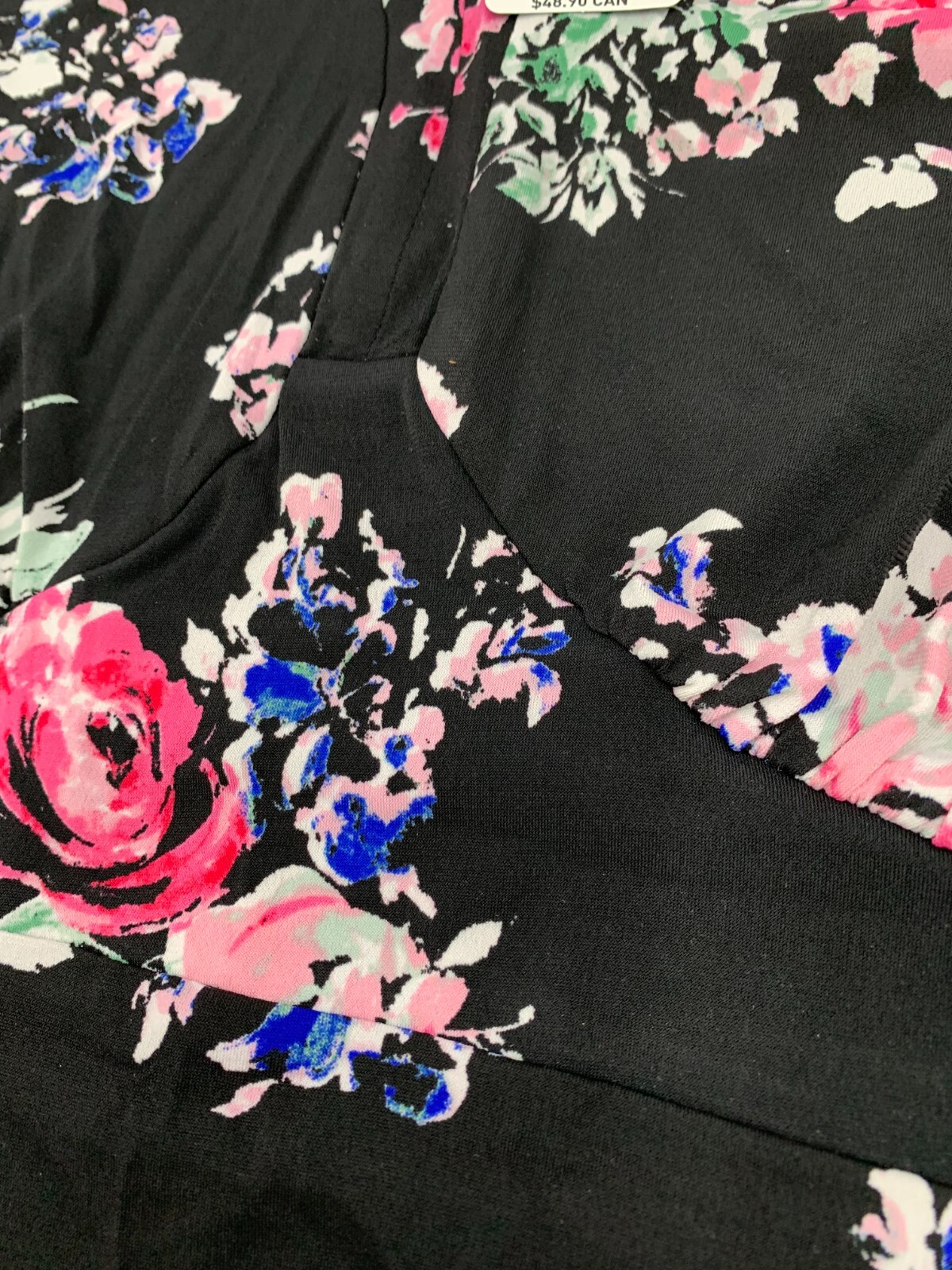 Torrid Soft Rose Petal Fluttery Sleeve Blouse Black Plus Size 1 1X 14 16 #G56278