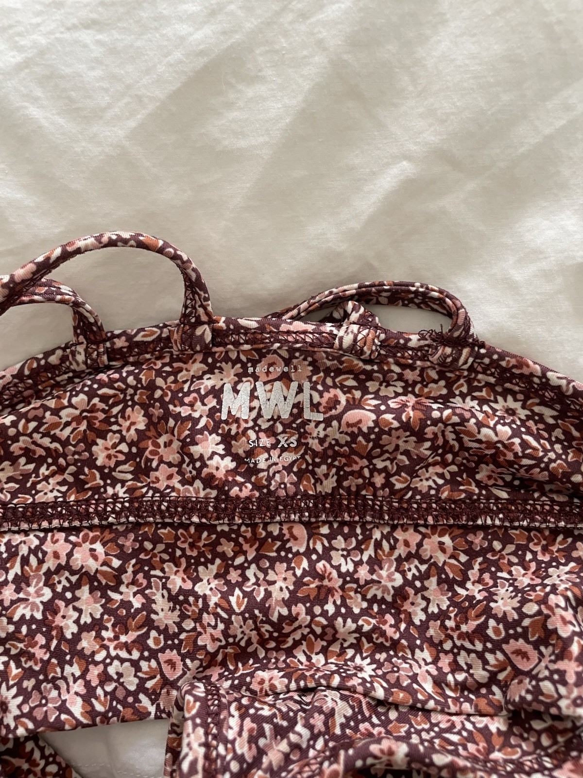 Madewell MWL Floral 2-Piece Workout Set High Waist Leggings & Bra XS