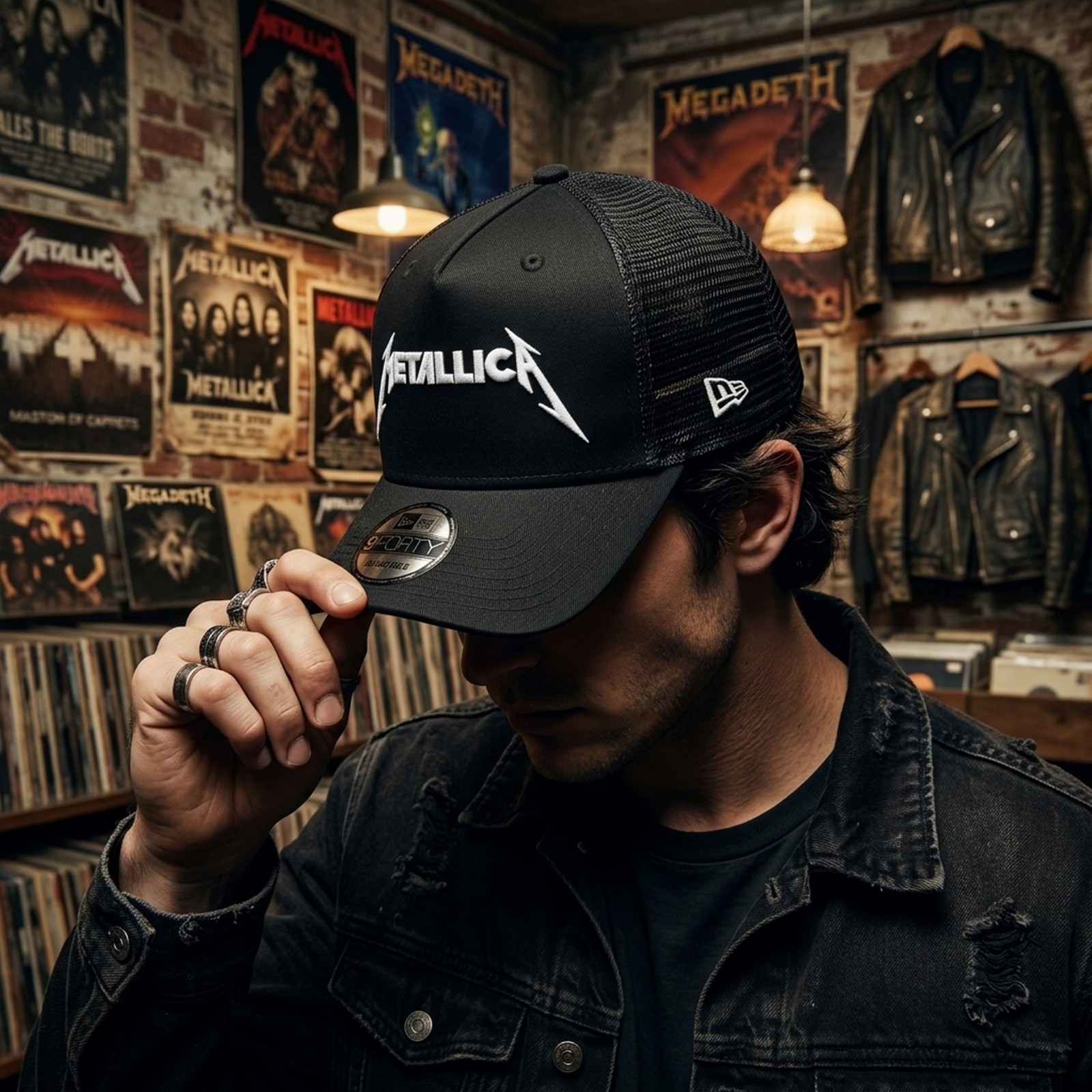 Metallica Embroidered Trucker Hat, 9FORTY Style Mesh Back Cap